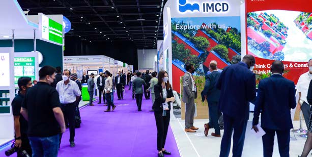 Dubai World Trade Center Booths — Modernity and innovation across an exhibition floor.